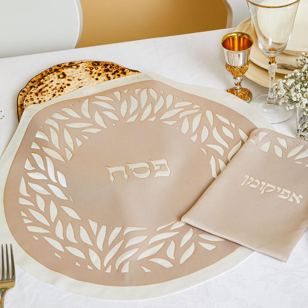 Satin Leaves Seder Set